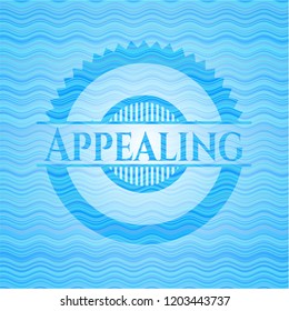 Appealing water concept badge background.