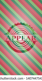 Appear christmas colors style badge. Vector Illustration. Detailed.