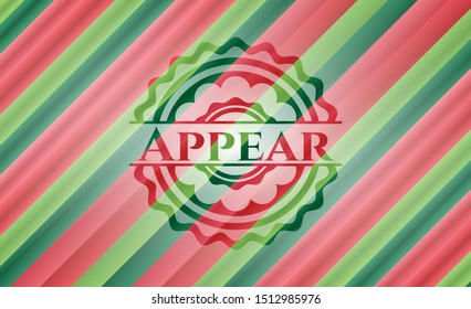 Appear christmas style emblem. Vector Illustration. Detailed.