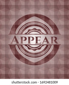 Appear red polygonal badge. Seamless.