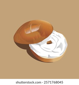 The appearance of a bagel is expressed as an illustration vector file