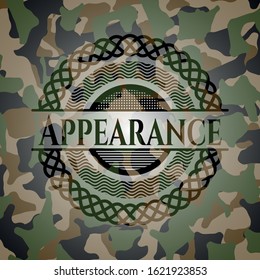 Appearance camouflaged emblem. Vector Illustration. Detailed.
