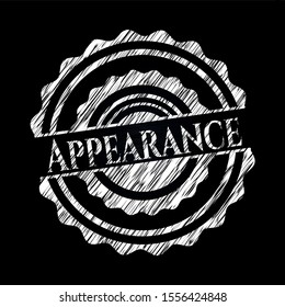 Appearance chalk emblem written on a blackboard. Vector Illustration. Detailed.