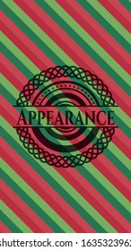 Appearance christmas badge. Vector Illustration. Detailed.