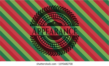 Appearance christmas colors emblem.