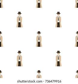 Appearance of the detective. Man detective in a hat and raincoat single icon in cartoon style vector symbol stock illustration web.