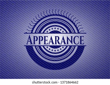 Appearance emblem with denim texture