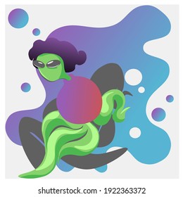 the appearance of female aliens with tentacles