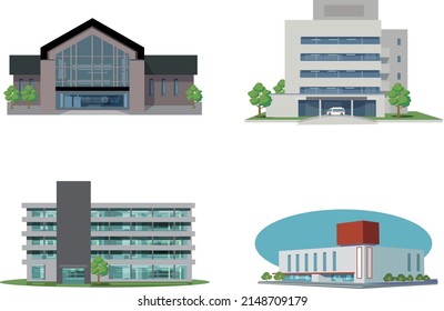 It is the appearance of four types of buildings without a main line.