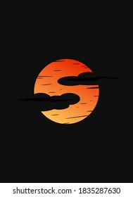 the appearance of the full moon at night. illustrations, icons, logos, vectors