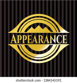 Appearance gold badge. Vector Illustration. Detailed.