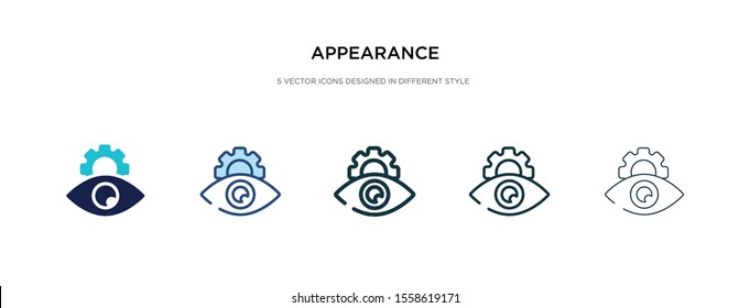 appearance icon in different style vector illustration. two colored and black appearance vector icons designed in filled, outline, line and stroke style can be used for web, mobile, ui