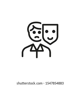 Appearance line icon. Mask, person, changing. HR concept. Vector illustration can be used for topics like work search, headhunting, business