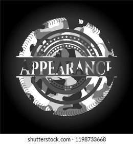 Appearance on grey camo pattern