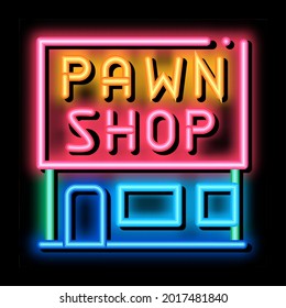 appearance of pawnshop neon light sign vector. Glowing bright icon appearance of pawnshop sign. transparent symbol illustration