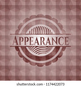 Appearance red geometric pattern emblem. Seamless.
