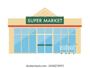 Appearance of the super market and shopping carts