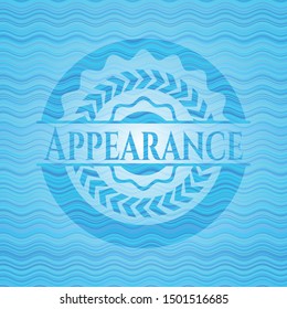 Appearance water badge. Vector Illustration. Detailed.