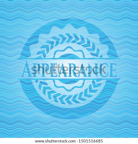 Appearance water badge. Vector Illustration. Detailed.