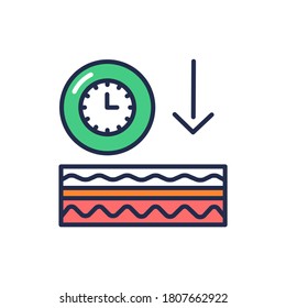 Appearance of wrinkles color line icon. Skin layer. Outline pictogram for web page, mobile app, promo.