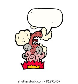 appearing devil with speech bubble