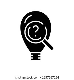 Es erscheint Idee schwarz Symbol, Concept Illustration, Vektorillustration flach Symbol, Glyph-Zeichen.
