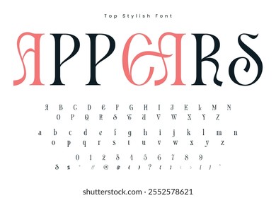 Appears Stylish alphabet display vector font and Beautiful luxury Font
