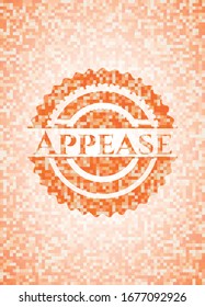 Appease orange mosaic emblem with background