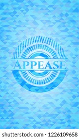 Appease realistic light blue mosaic emblem
