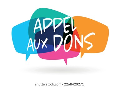 Appel aux dons, llamado a donación en francés