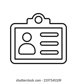 Appellation, Id Card, Identity Outline Icon. Line Art Vector.