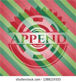 Append christmas colors style emblem. Vector Illustration. Detailed.