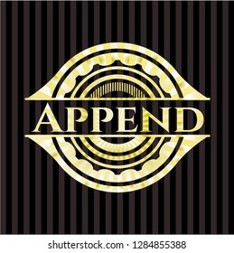 Append gold shiny emblem
