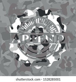 Append on grey camo pattern