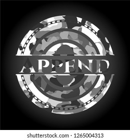 Append on grey camouflage texture