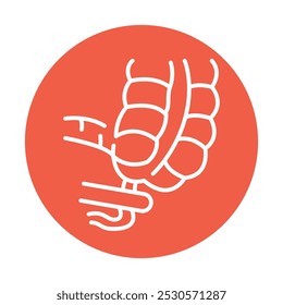 Appendectomy black line icon. Operations on the abdominal cavity. Vector isolated element. 