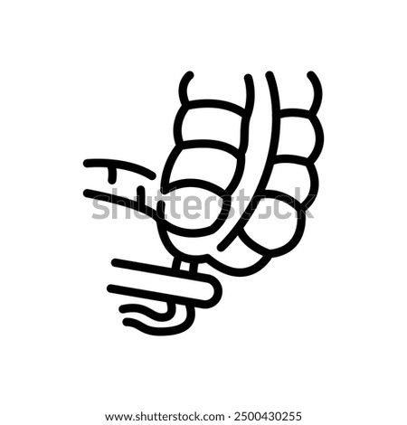Appendectomy black line icon. Operations on the abdominal cavity. Vector isolated element. 
