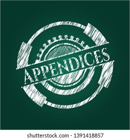 Appendices chalkboard emblem. Vector Illustration. Detailed.