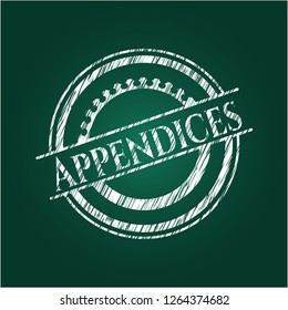 Appendices written with chalkboard texture