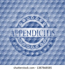 Appendicitis blue badge with geometric background. Vector Illustration. Detailed.