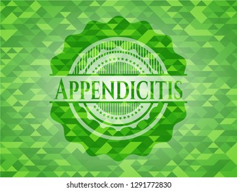 Appendicitis green emblem with mosaic ecological style background