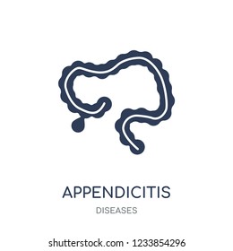 Appendicitis icon. Appendicitis filled symbol design from Diseases collection. Simple element vector illustration on white background
