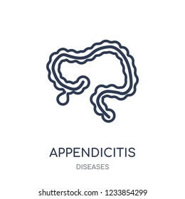 Appendicitis icon. Appendicitis linear symbol design from Diseases collection. Simple outline element vector illustration on white background