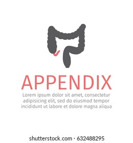 Appendicitis. Inflammation of the appendix. Vector icon for web graphic.