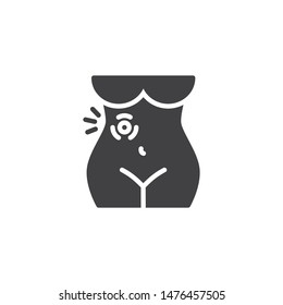 Appendicitis pain vector icon. filled flat sign for mobile concept and web design. Appendicitis symptoms glyph icon. Symbol, logo illustration. Vector graphics