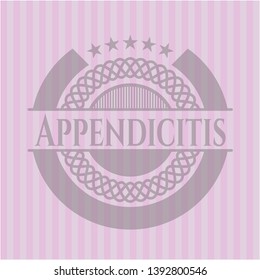 Appendicitis pink emblem. Retro. Vector Illustration. Detailed.