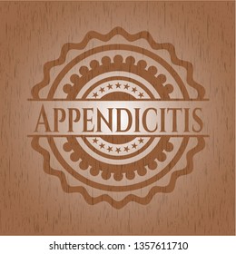 Appendicitis wooden emblem. Retro