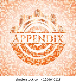 Appendix Abstract Emblem, Orange Mosaic Background