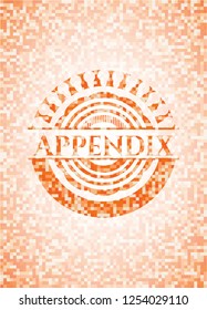 Appendix Abstract Emblem, Orange Mosaic Background