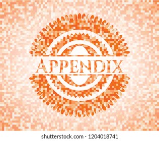 Appendix Abstract Orange Mosaic Emblem With Background